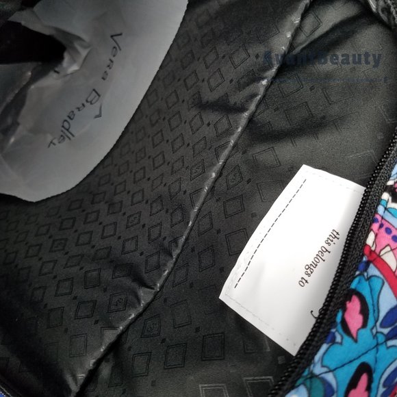 Vera Bradley Essential  Backpack Haymarket Paisley Blue Black Quilted Cotton New main image 4